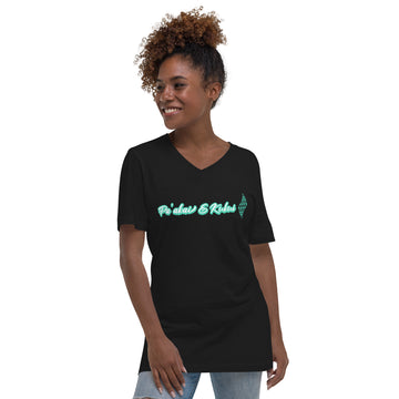 Embrace Life - Short Sleeve V-Neck T-Shirt V-Neck T-shirt Pa'akai & Kukui Black S