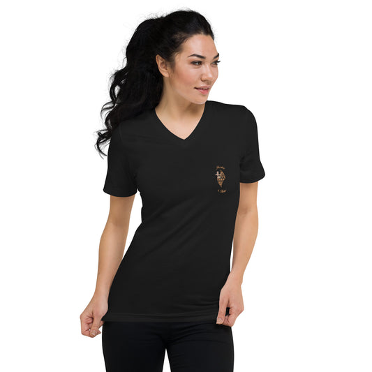 Hula Logo - Short Sleeve V-Neck T-Shirt V-Neck T-shirt Pa'akai & Kukui Black S
