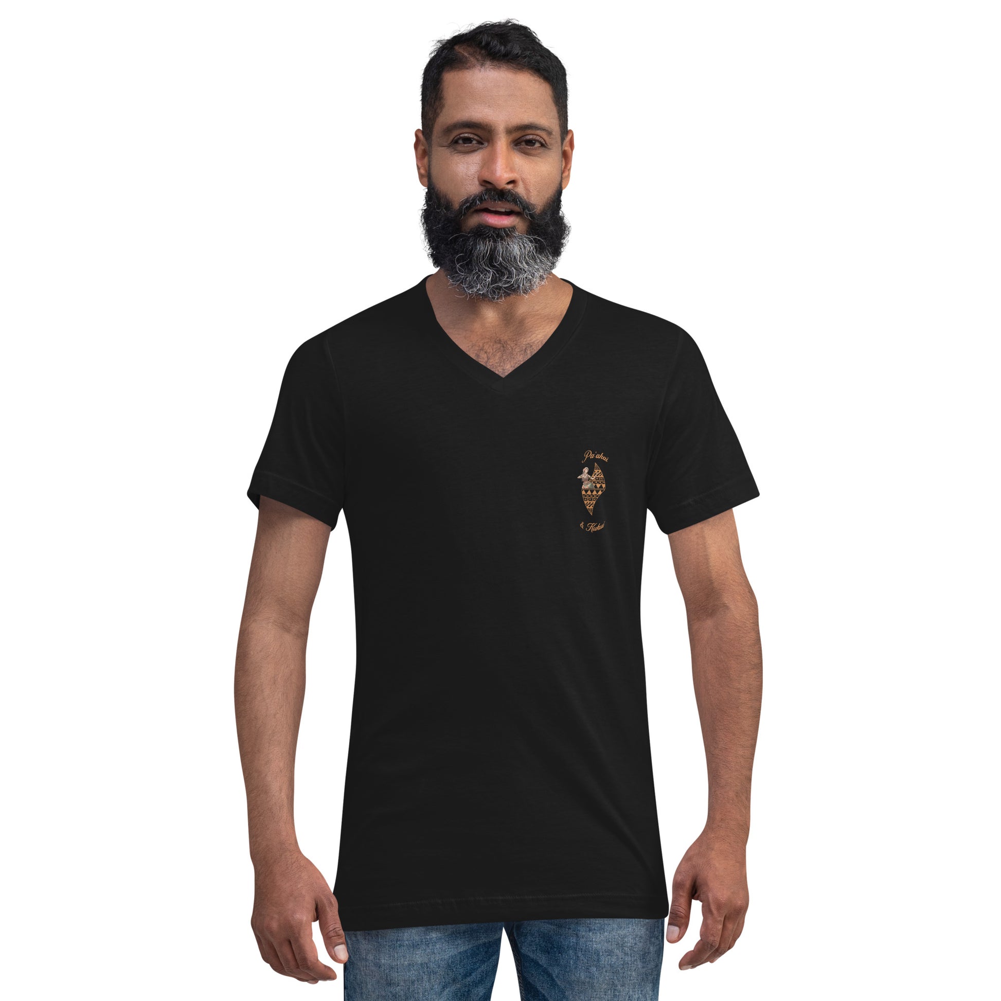 Hula Logo - Short Sleeve V-Neck T-Shirt V-Neck T-shirt Pa'akai & Kukui