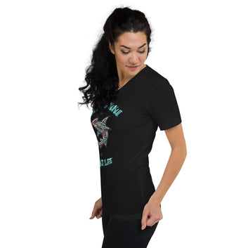 Tribal Shark Short Sleeve V-Neck T-Shirt