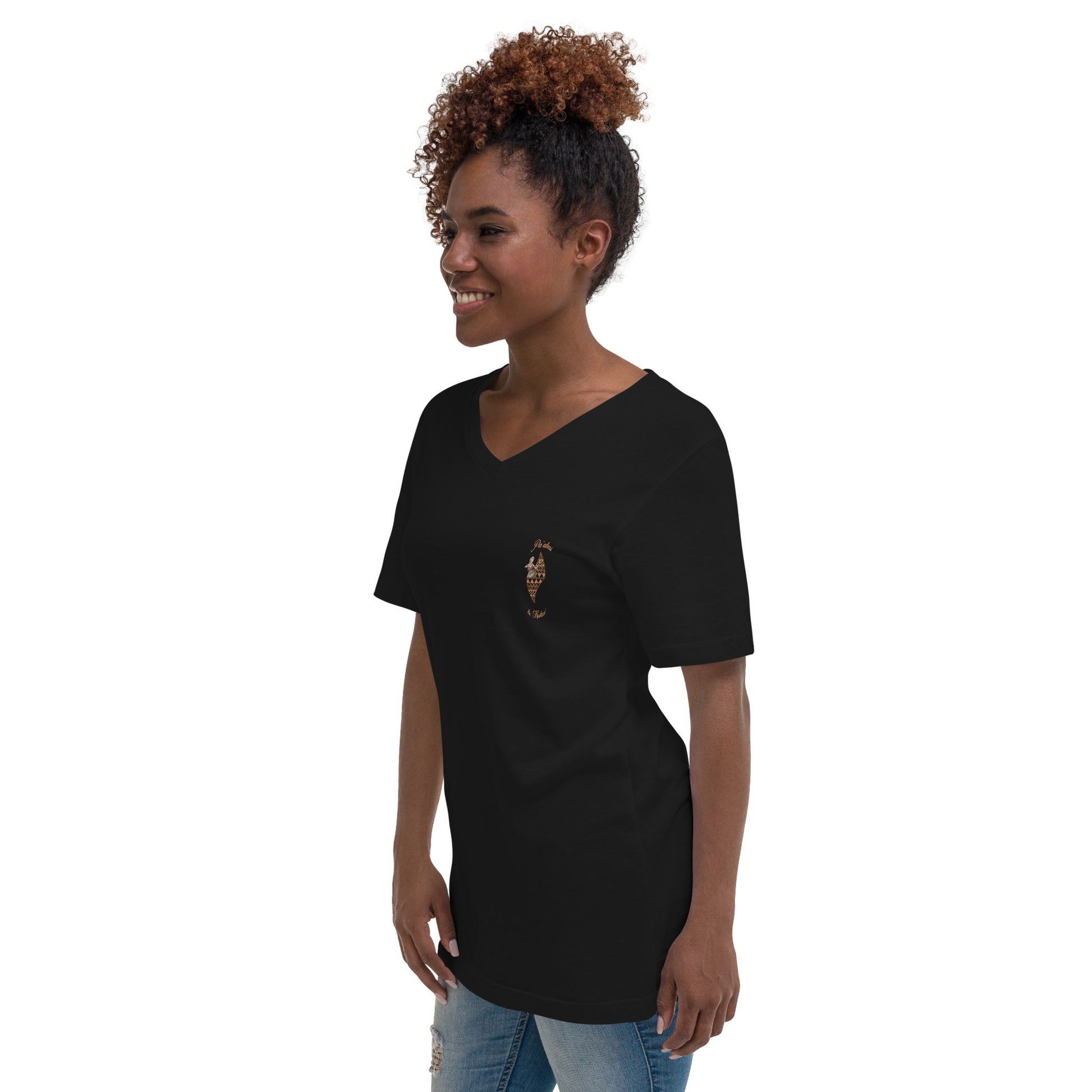 Hula Logo - Short Sleeve V-Neck T-Shirt V-Neck T-shirt Pa'akai & Kukui