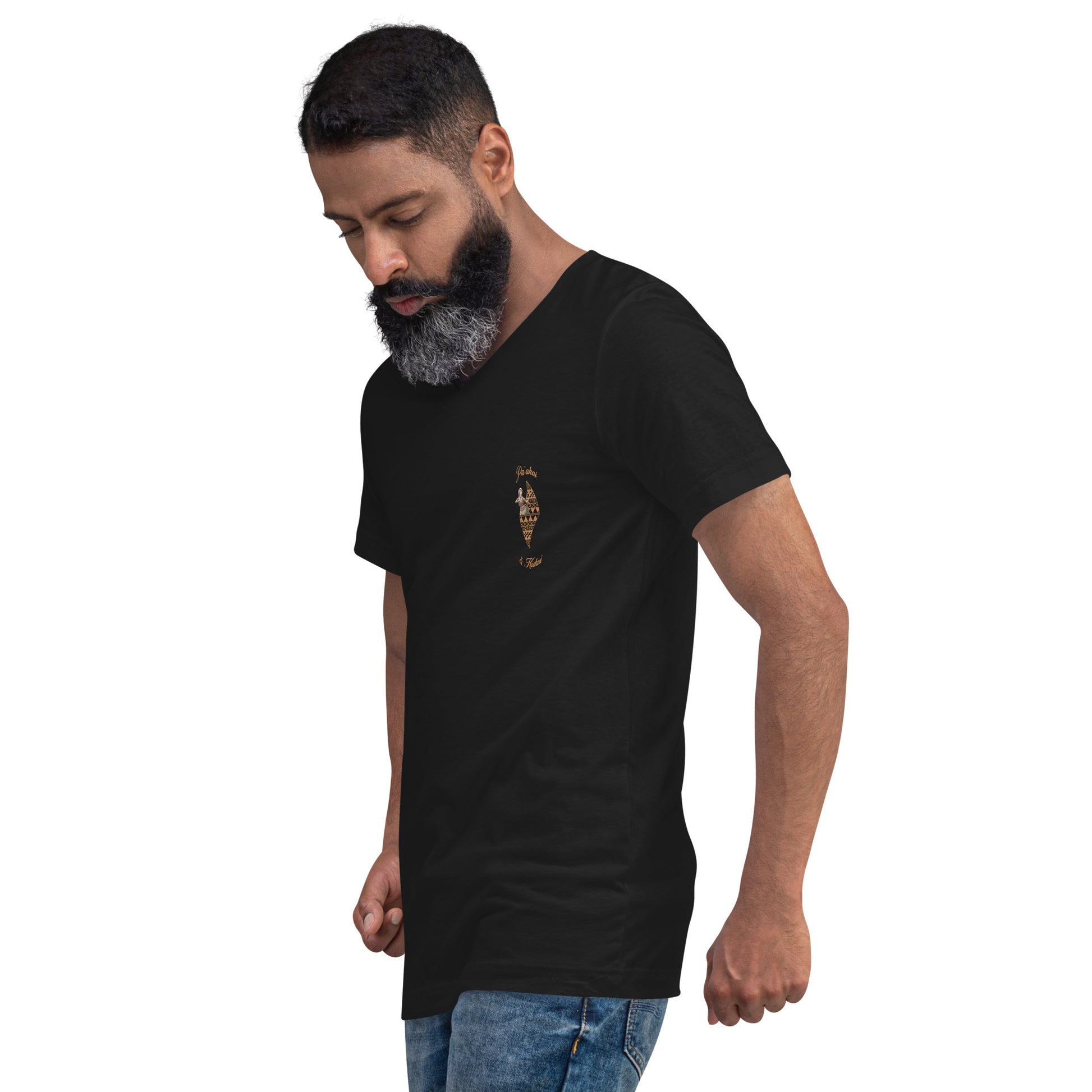 Hula Logo - Short Sleeve V-Neck T-Shirt V-Neck T-shirt Pa'akai & Kukui