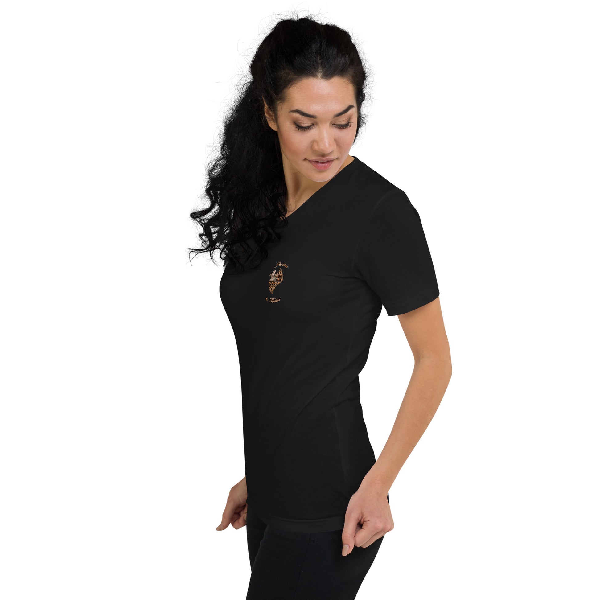 Hula Logo - Short Sleeve V-Neck T-Shirt V-Neck T-shirt Pa'akai & Kukui