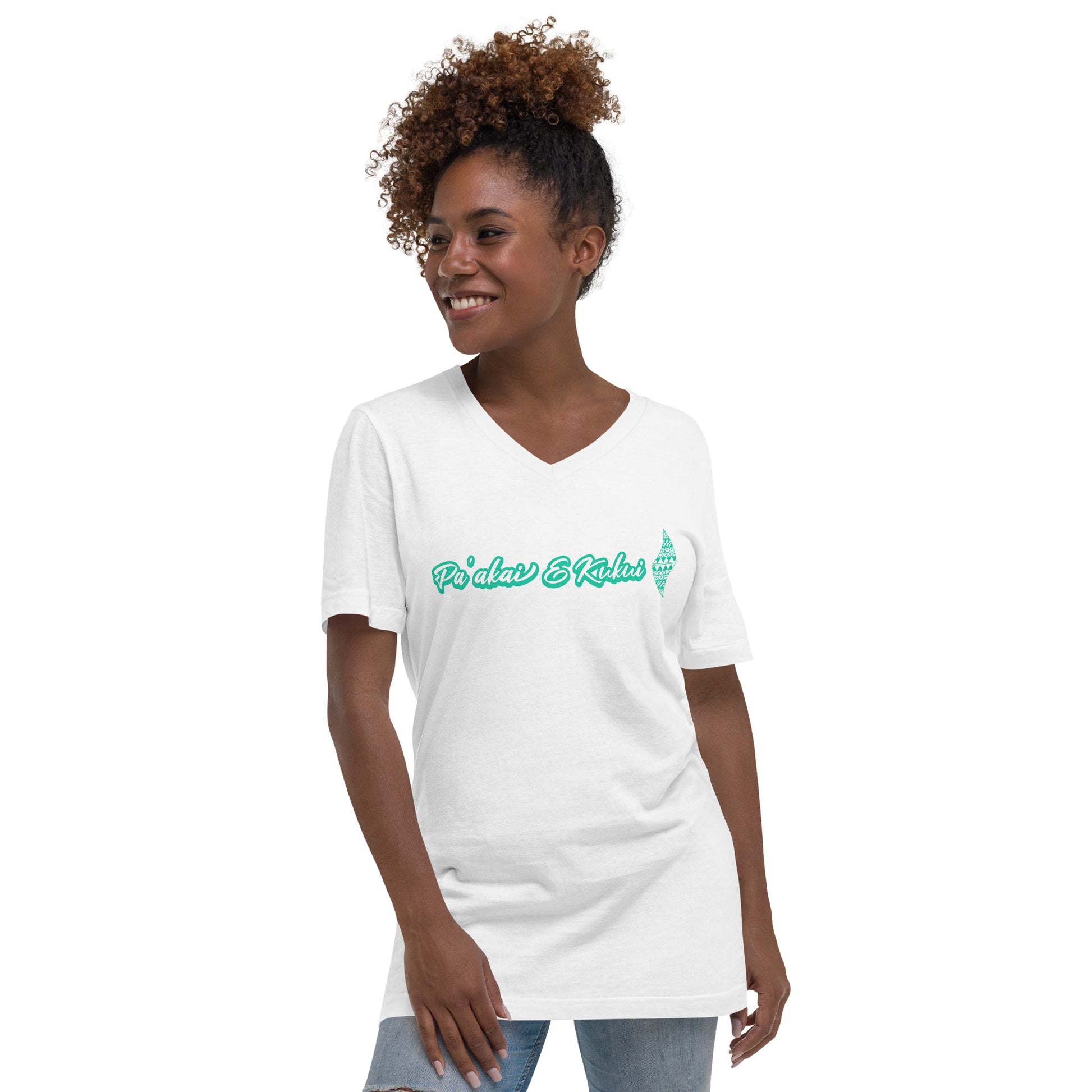 Embrace Life - Short Sleeve V-Neck T-Shirt V-Neck T-shirt Pa'akai & Kukui White S