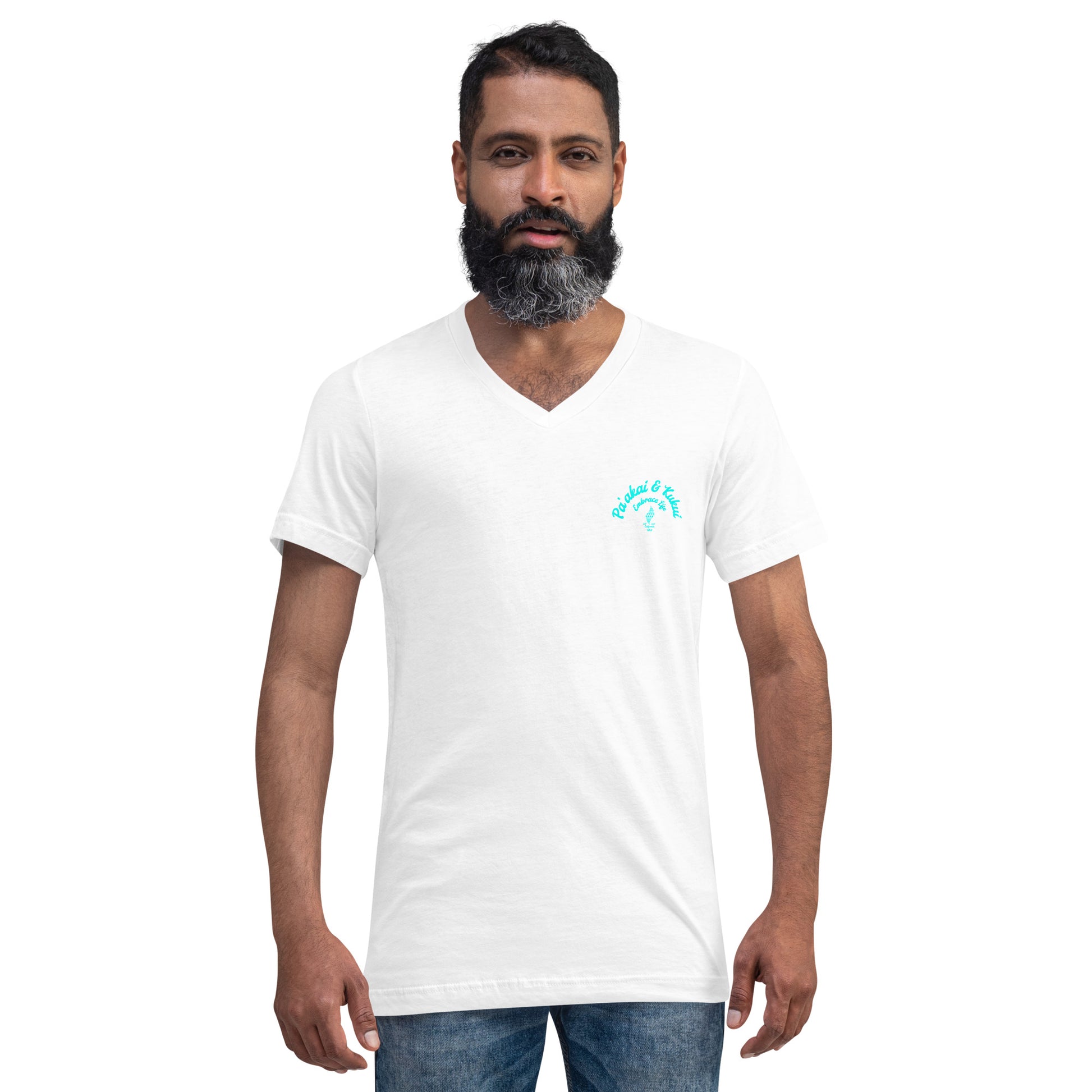 P&K Logo V-Neck T-Shirt V-Neck T-shirt Pa'akai & Kukui White S