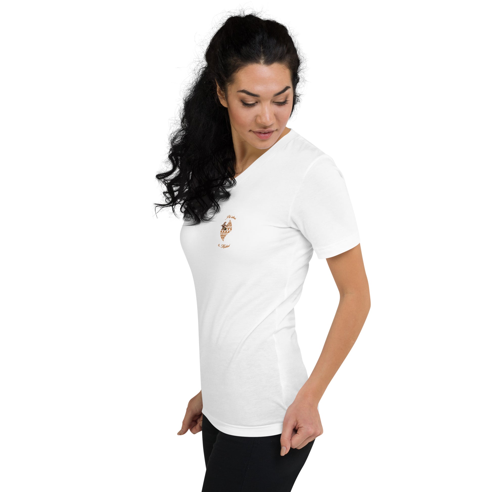 Hula Logo - Short Sleeve V-Neck T-Shirt V-Neck T-shirt Pa'akai & Kukui