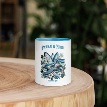 Blue Sea Turtle Mug with Color Inside Mug Pa'akai & Kukui Blue