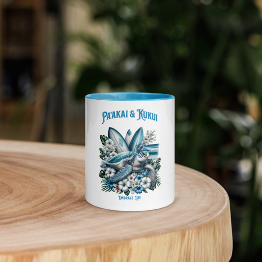 Blue Sea Turtle Mug with Color Inside