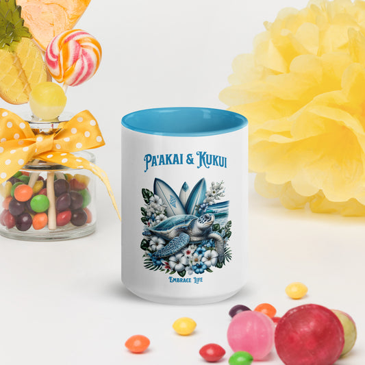 Blue Sea Turtle Mug with Color Inside