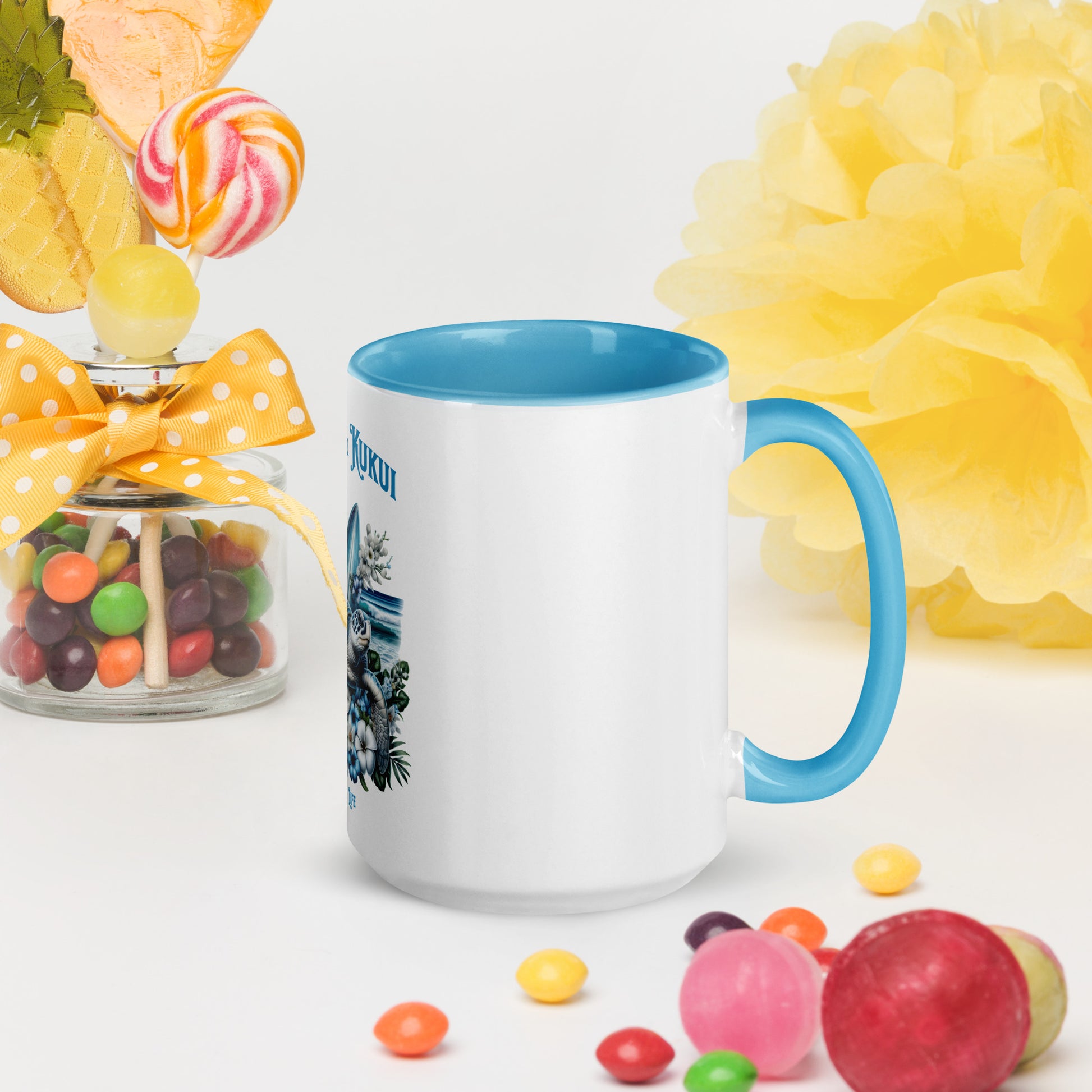 Blue Sea Turtle Mug with Color Inside Mug Pa'akai & Kukui