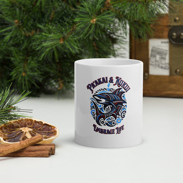 Tribal Shark White glossy mug Mug Pa'akai & Kukui 11 oz