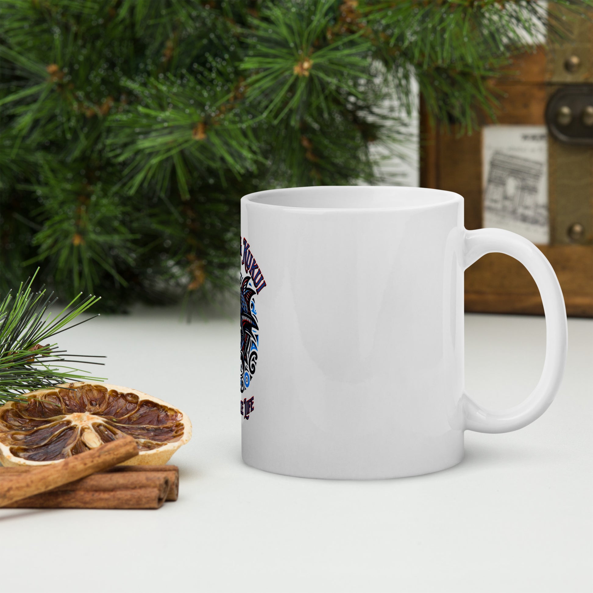 Tribal Shark White glossy mug Mug Pa'akai & Kukui