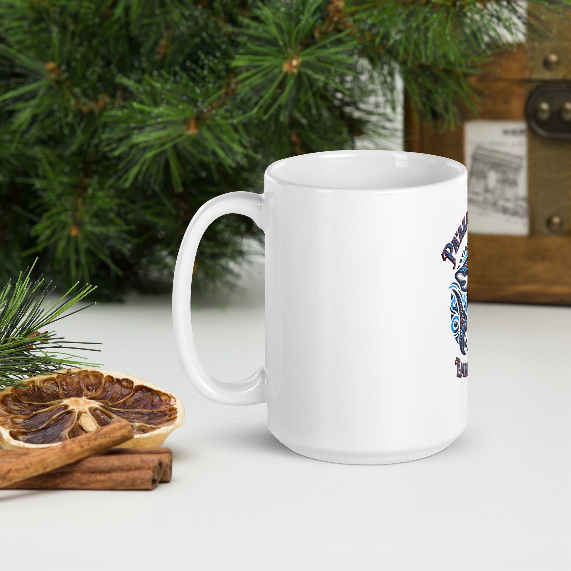Tribal Shark White glossy mug Mug Pa'akai & Kukui