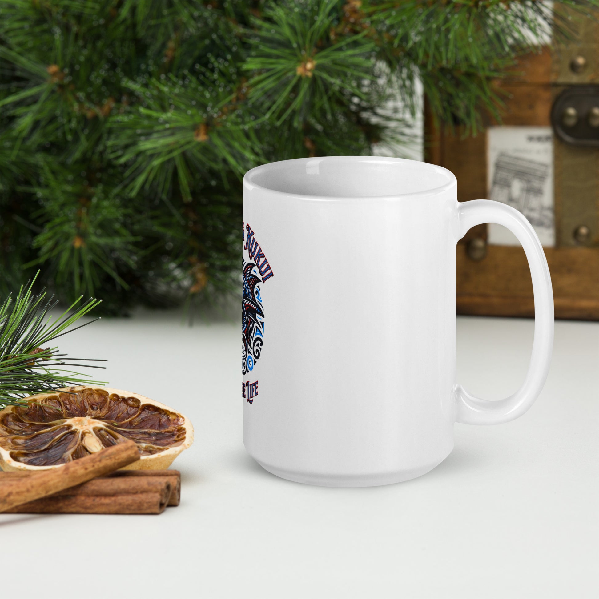 Tribal Shark White glossy mug Mug Pa'akai & Kukui