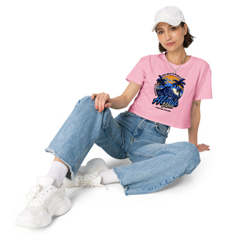 Aloha Vibes (Blue) Women’s crop top