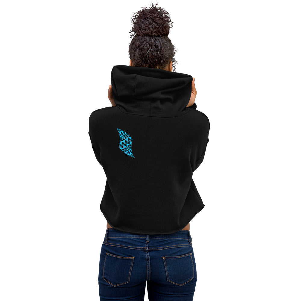 Tribal Shark Crop Hoodie Crop Hoodie Pa'akai & Kukui