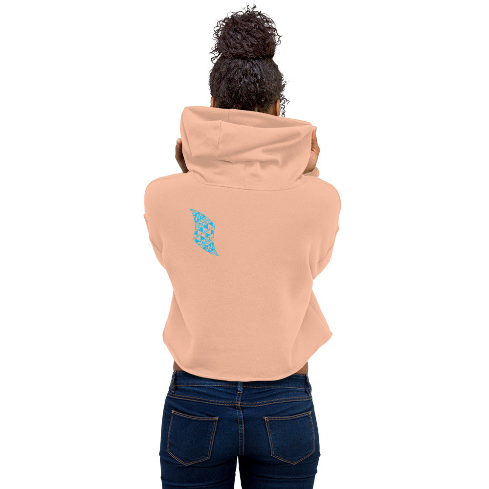 Tribal Shark Crop Hoodie Crop Hoodie Pa'akai & Kukui