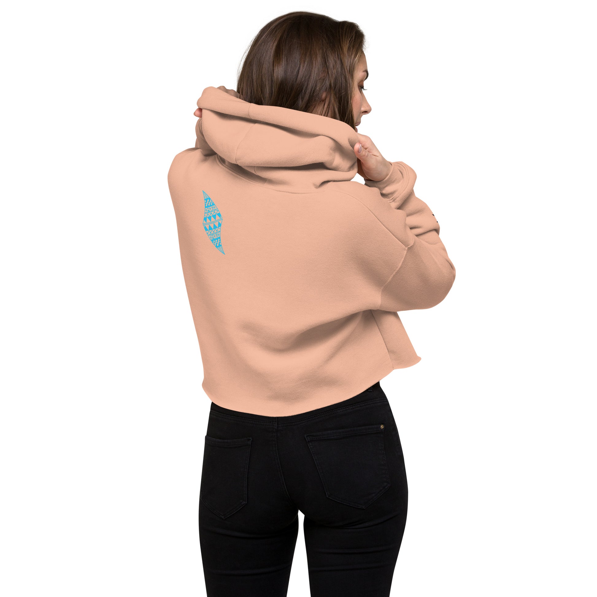 Tribal Shark Crop Hoodie Crop Hoodie Pa'akai & Kukui