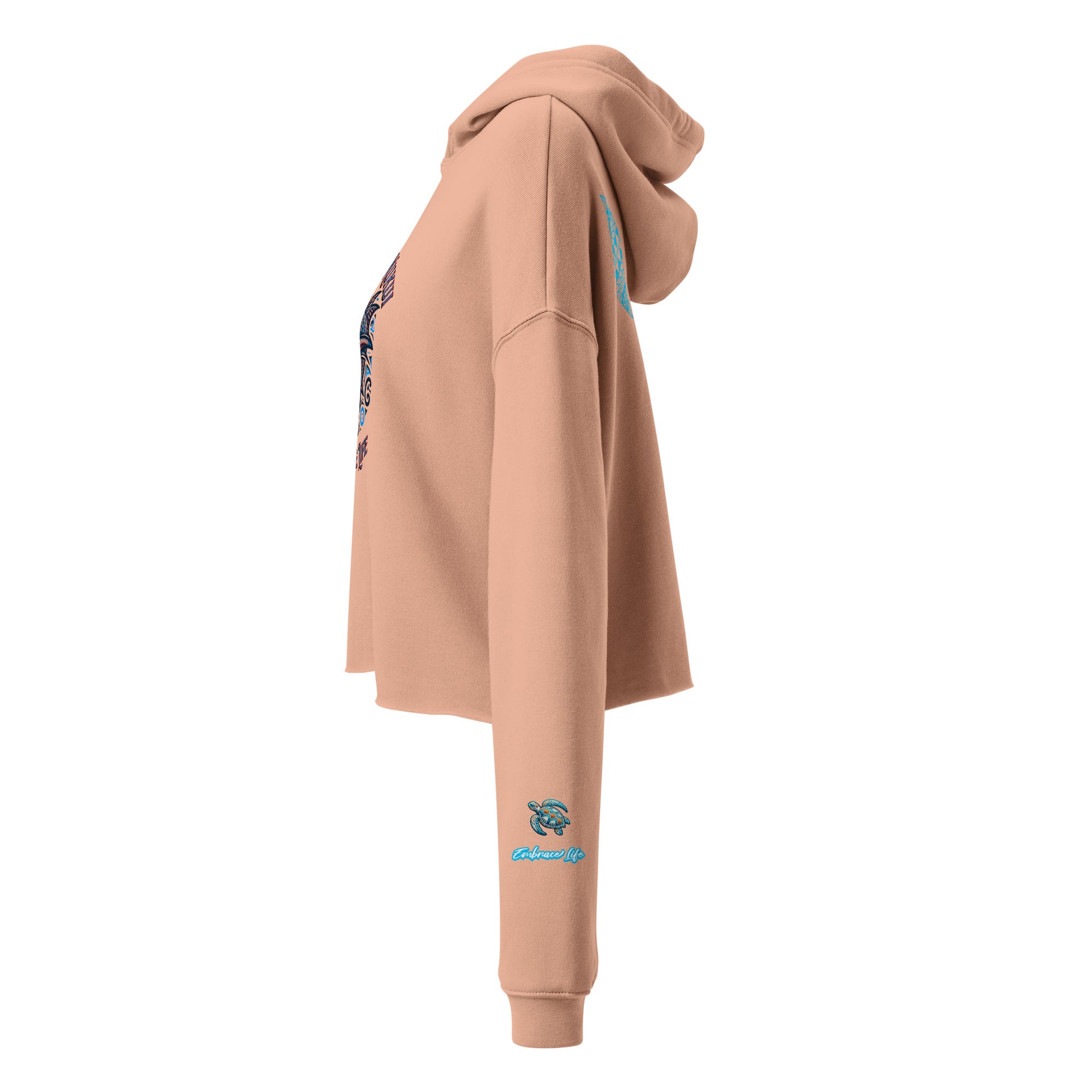 Tribal Shark Crop Hoodie Crop Hoodie Pa'akai & Kukui