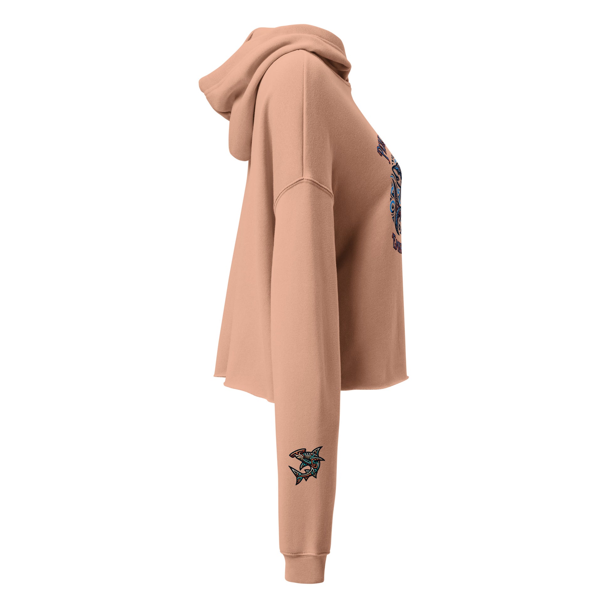 Tribal Shark Crop Hoodie Crop Hoodie Pa'akai & Kukui