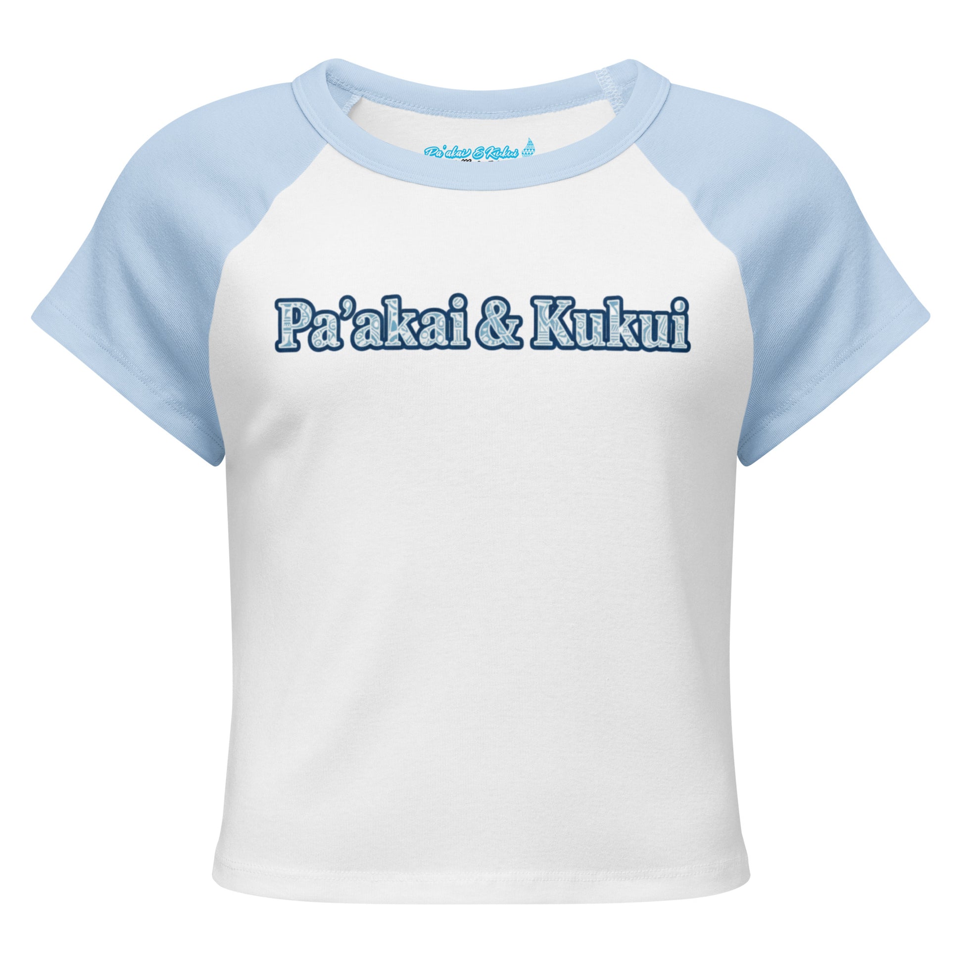 Pa'akai & Kukui Women’s micro rib raglan baby tee T-shirt Pa'akai & Kukui White/Baby Blue S