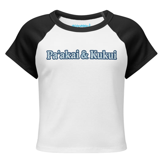 Pa'akai & Kukui Women’s micro rib raglan baby tee T-shirt Pa'akai & Kukui White/Black S