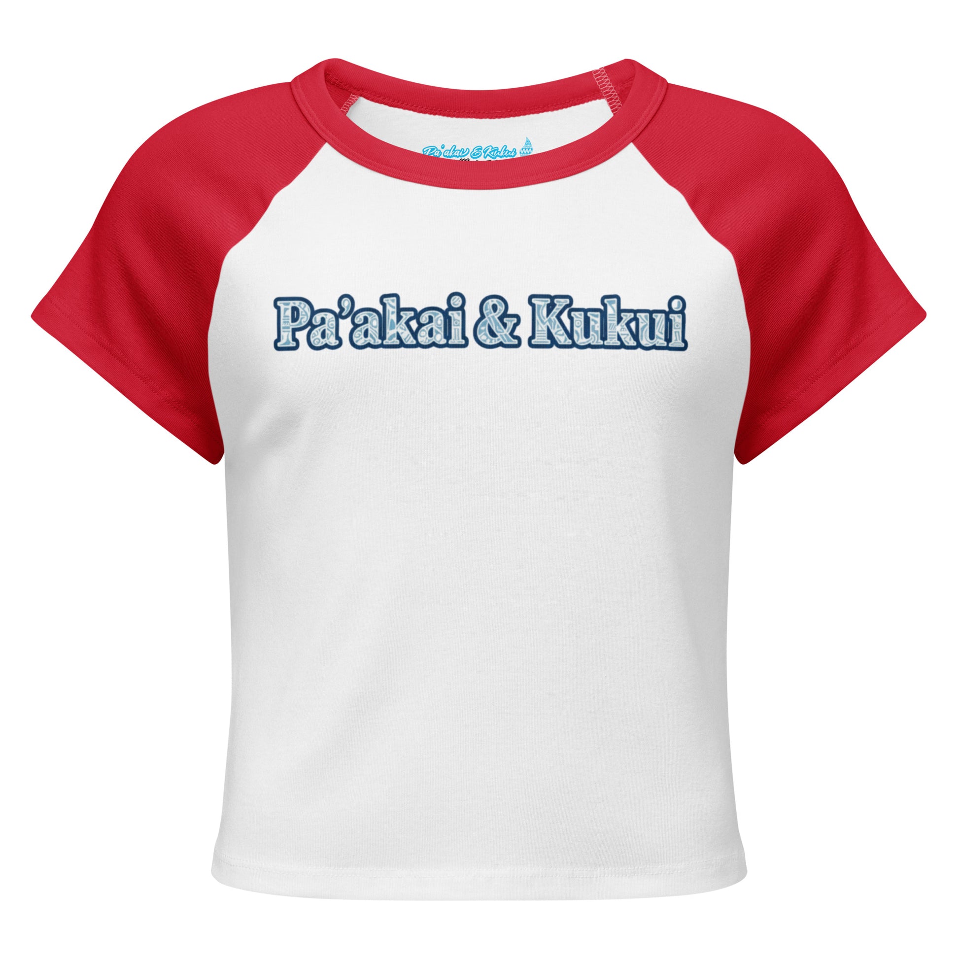 Pa'akai & Kukui Women’s micro rib raglan baby tee T-shirt Pa'akai & Kukui White/Red S