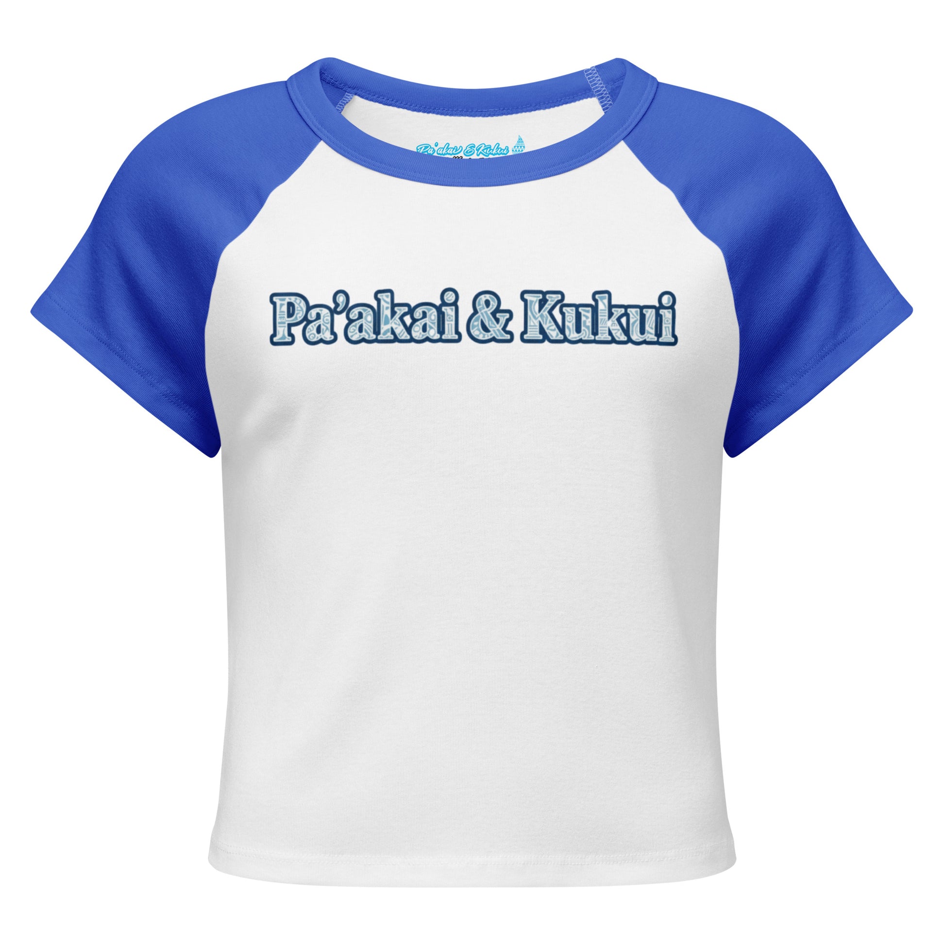 Pa'akai & Kukui Women’s micro rib raglan baby tee T-shirt Pa'akai & Kukui White /True Royal S