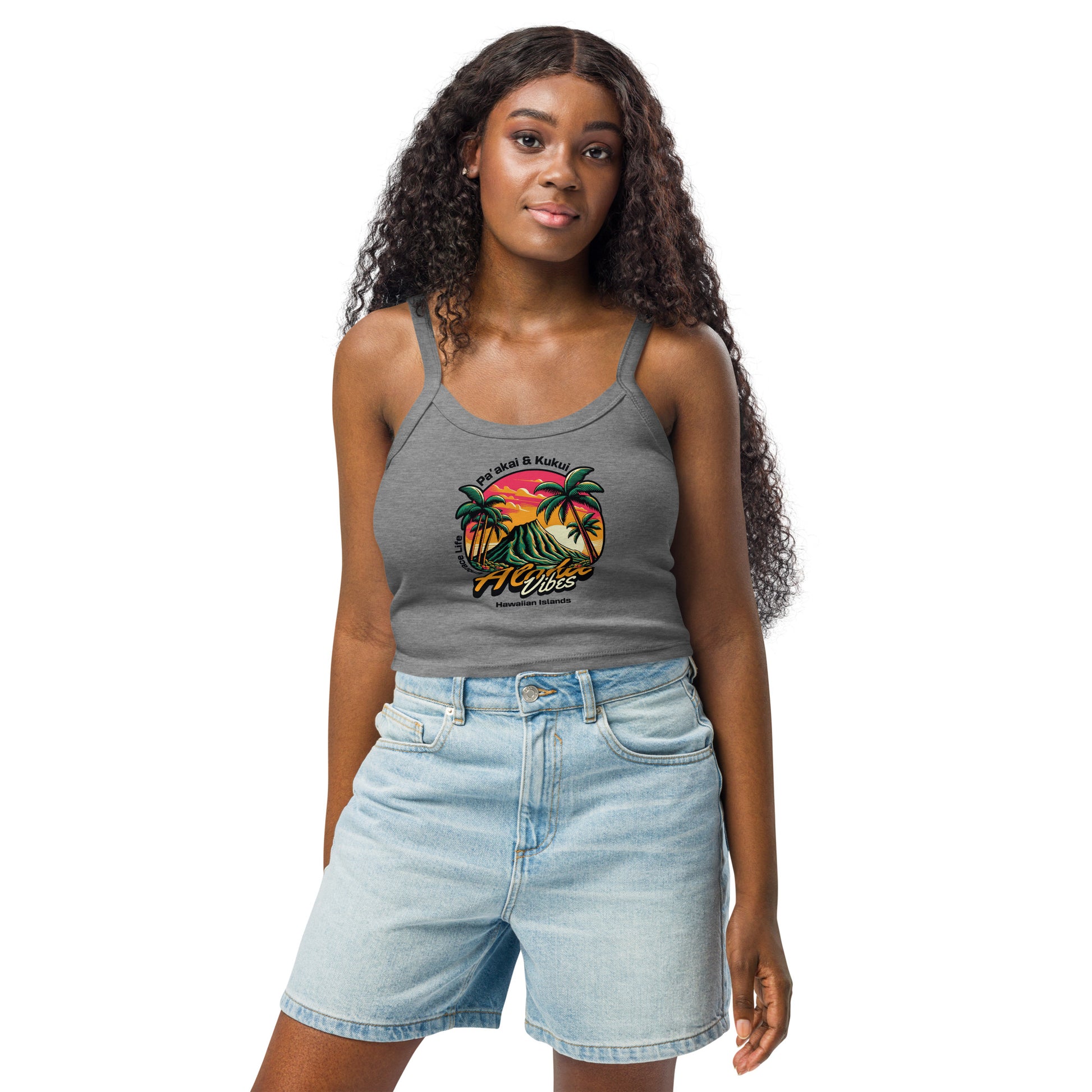 Aloha Vibes - Women’s micro-rib tank top Tank Top Pa'akai & Kukui
