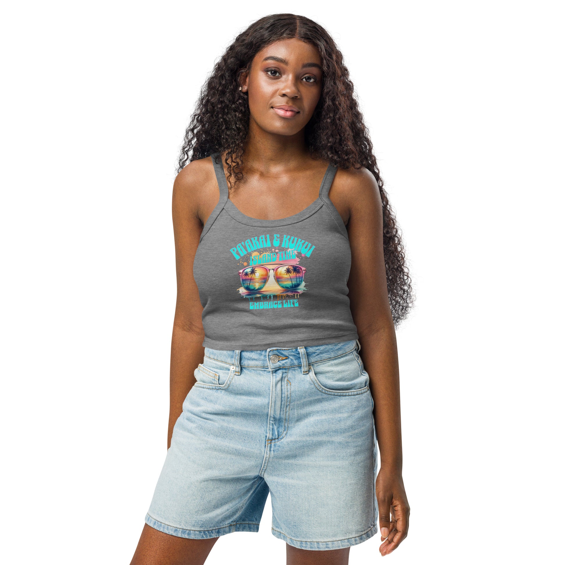 Island Time - Women’s micro-rib tank top Tank Top Pa'akai & Kukui