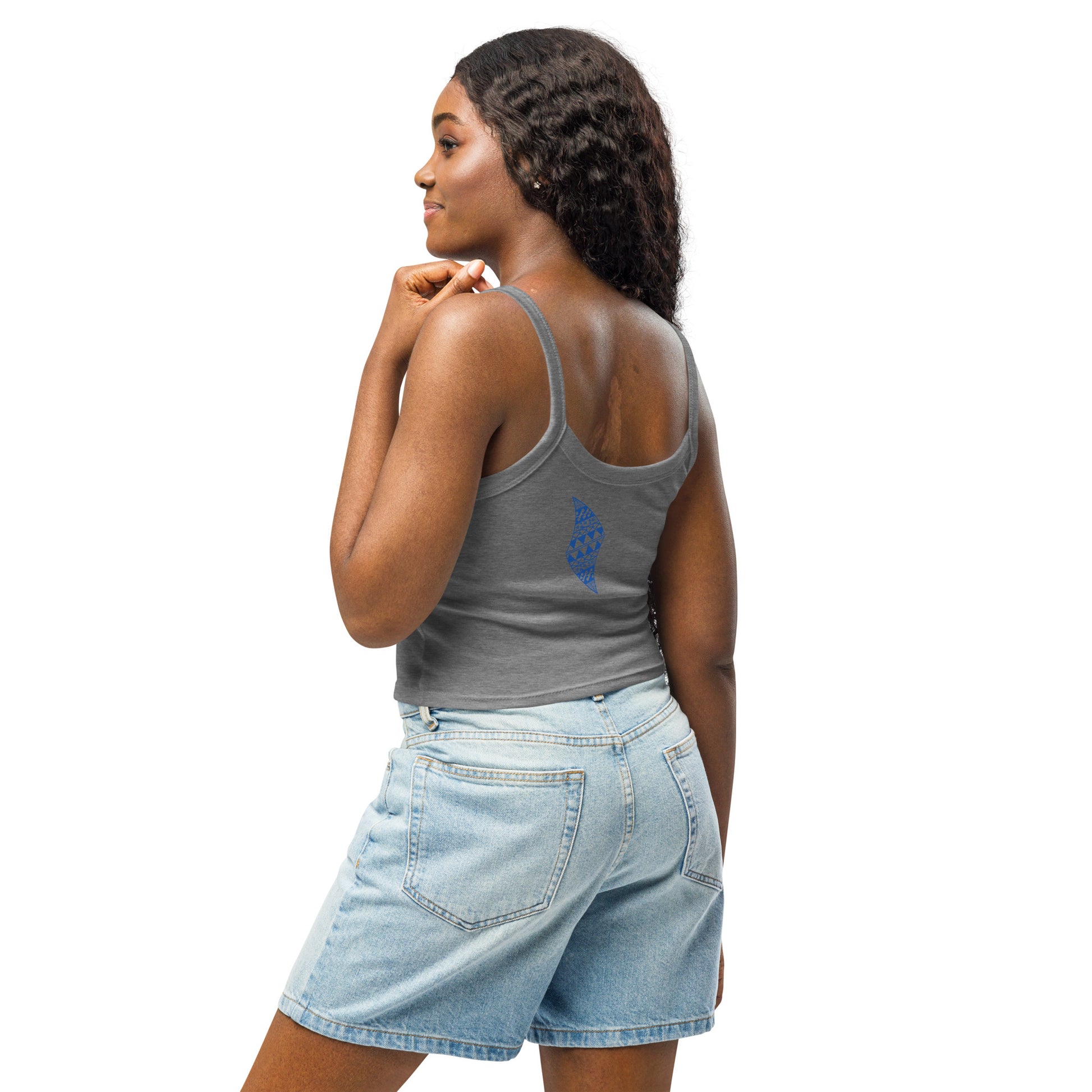 Aloha Vibes (Blue) - Women’s micro-rib tank top Tank Top Pa'akai & Kukui