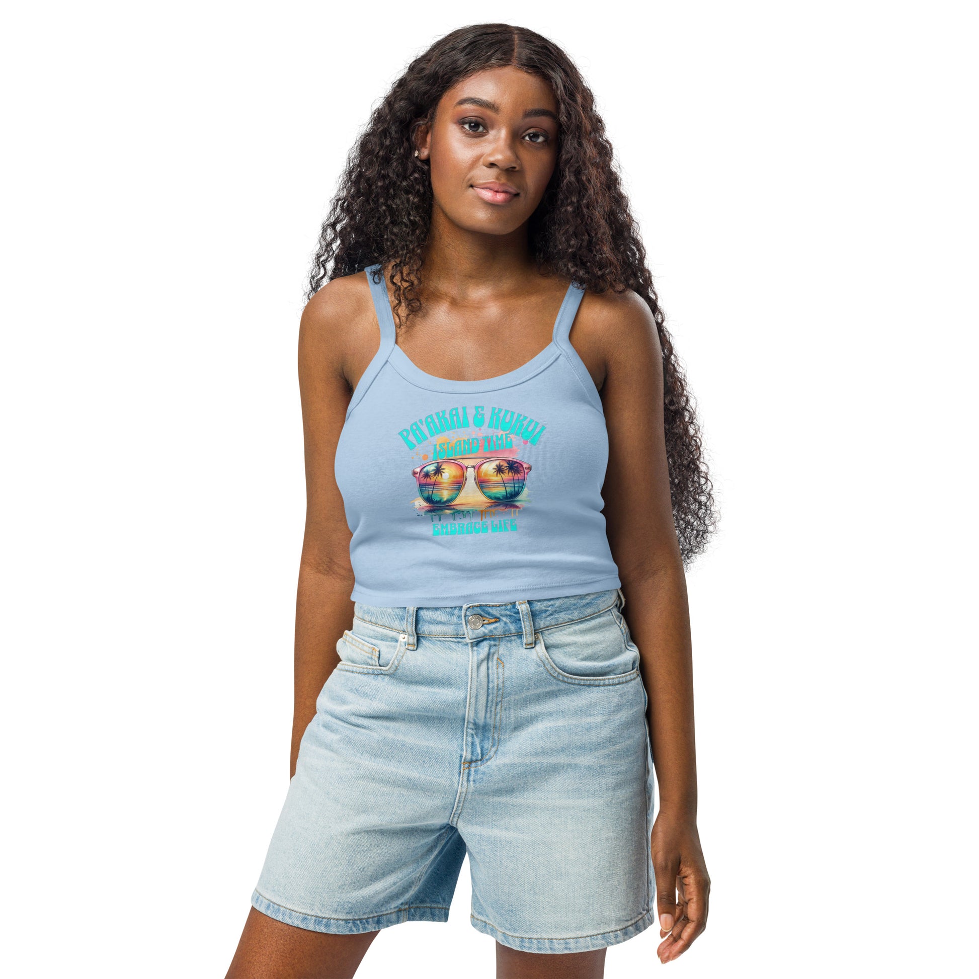 Island Time - Women’s micro-rib tank top Tank Top Pa'akai & Kukui