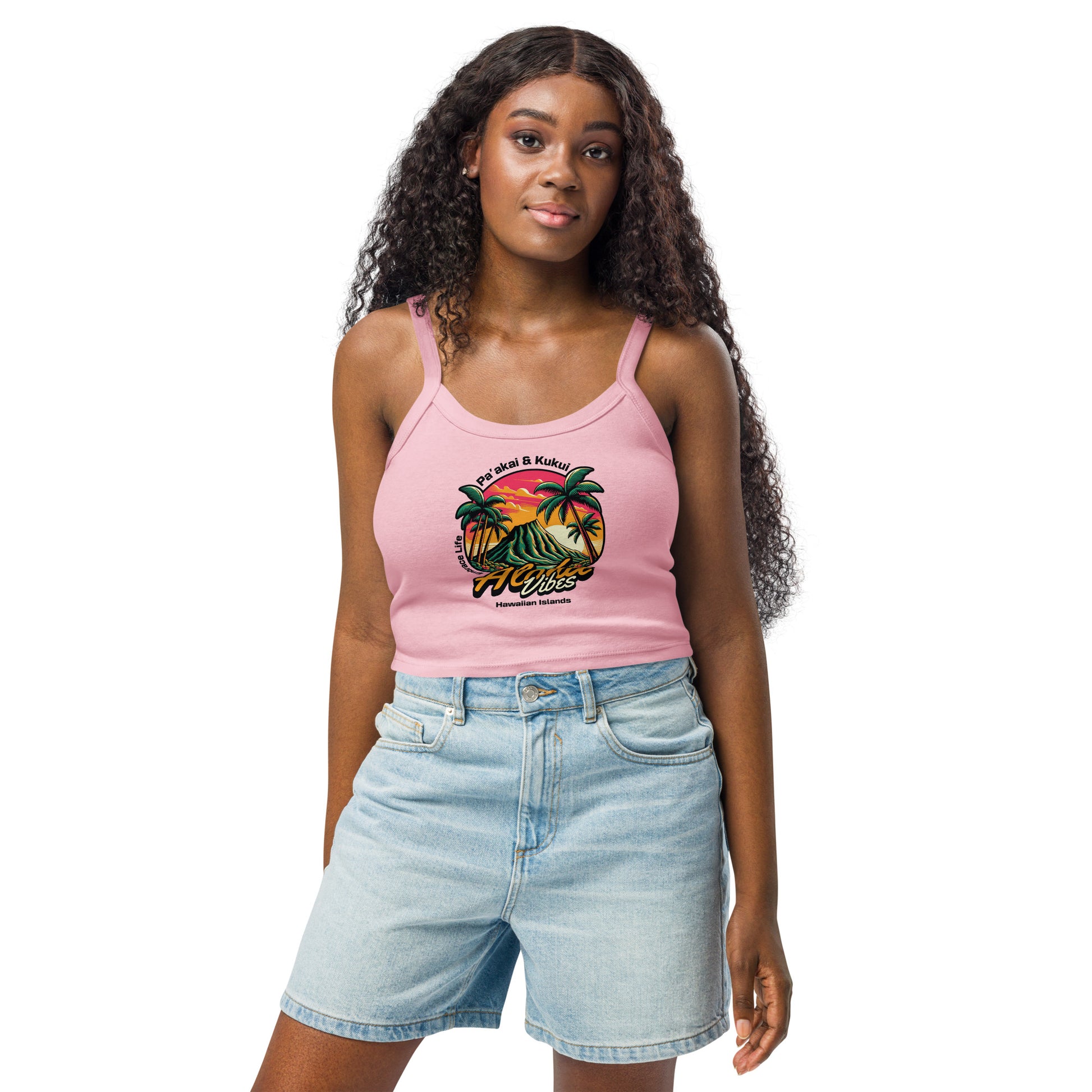 Aloha Vibes - Women’s micro-rib tank top Tank Top Pa'akai & Kukui