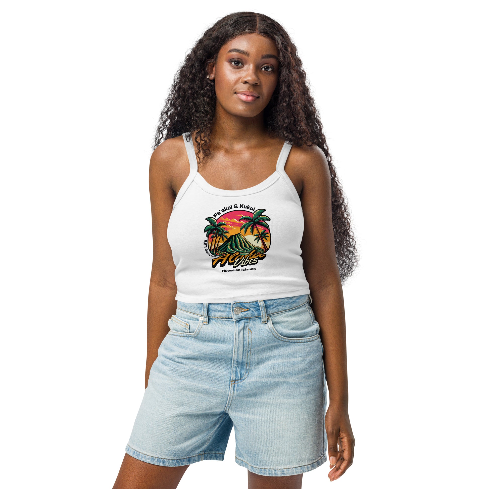 Aloha Vibes - Women’s micro-rib tank top Tank Top Pa'akai & Kukui