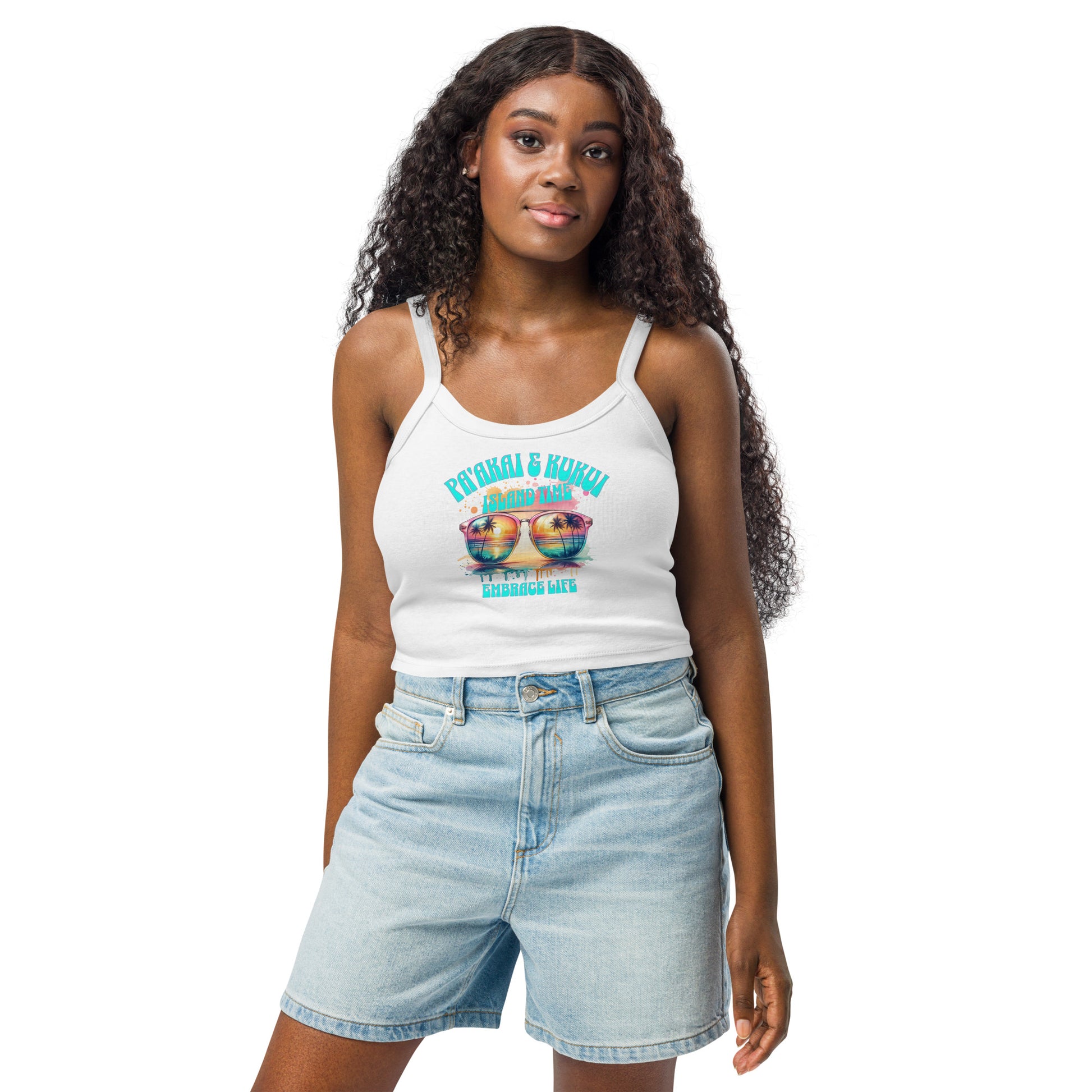 Island Time - Women’s micro-rib tank top Tank Top Pa'akai & Kukui