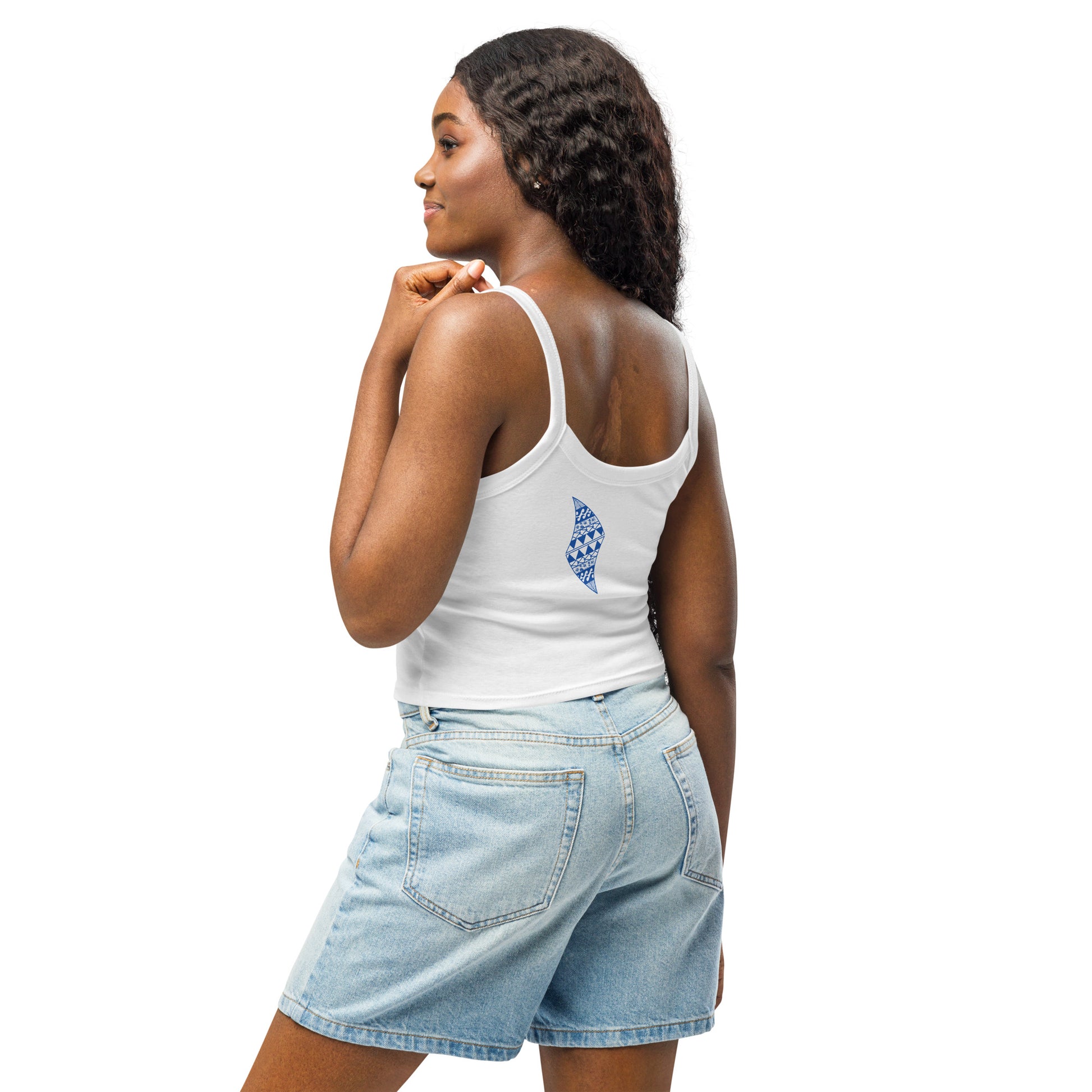 Aloha Vibes (Blue) - Women’s micro-rib tank top Tank Top Pa'akai & Kukui