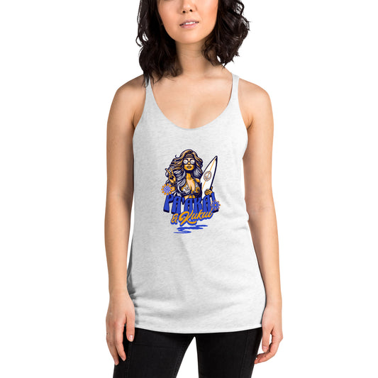 Women's Racerback Hippie Tank Top Tank Top Pa'akai & Kukui Heather White XS
