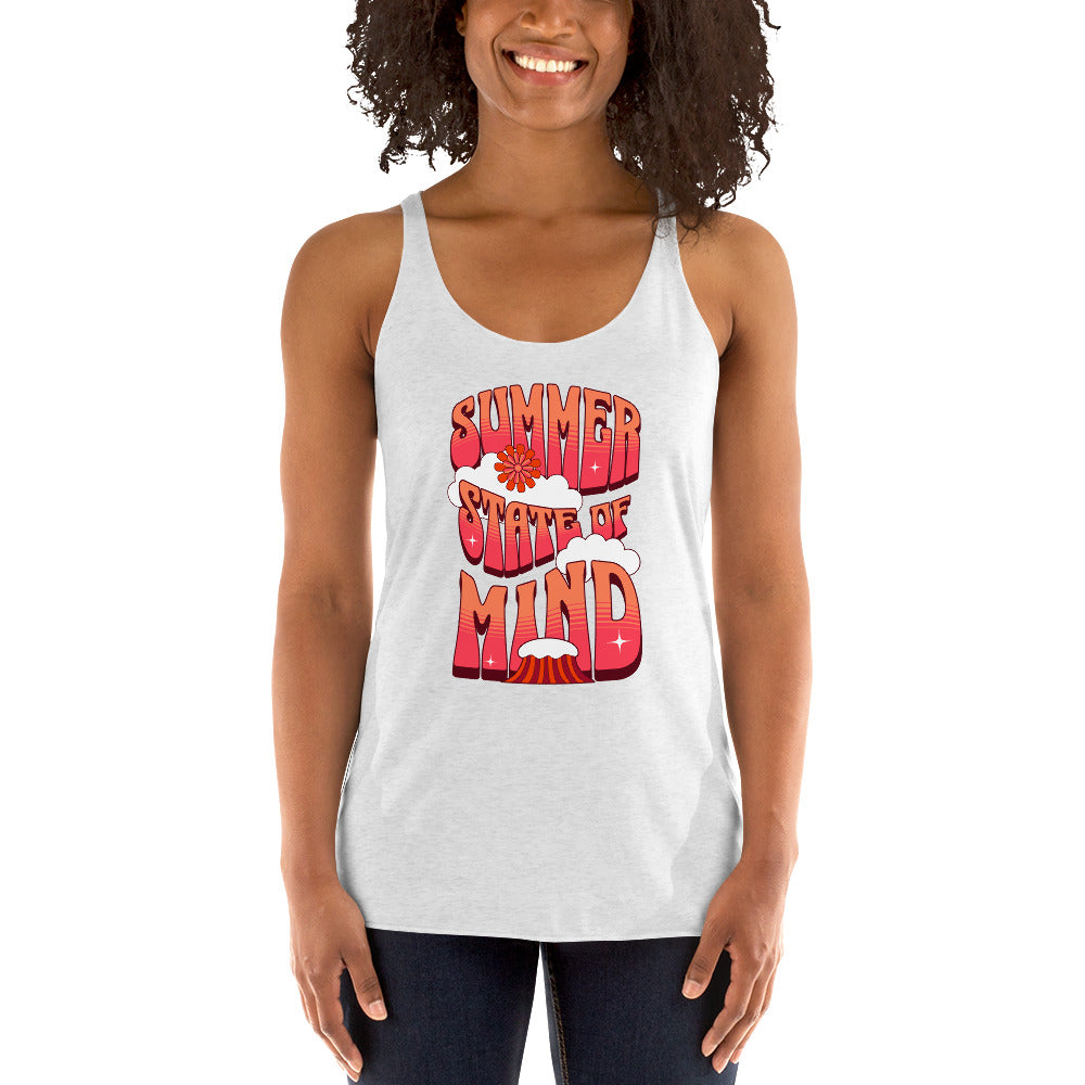 Summer Dream'n Women's Racerback Tank Tank Top Pa'akai & Kukui Heather White XS