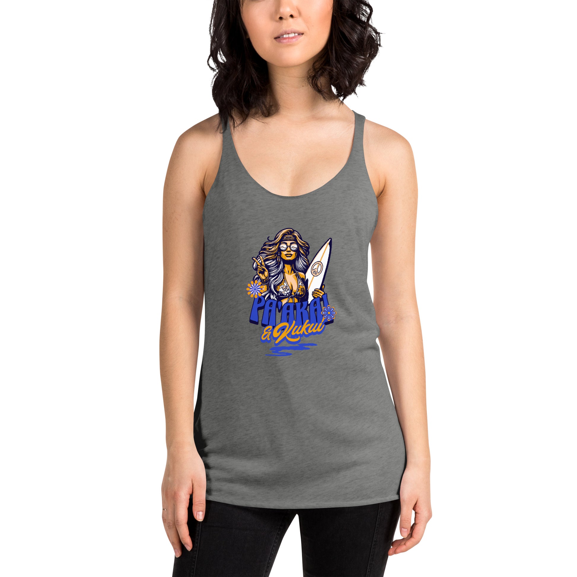 Women's Racerback Hippie Tank Top Tank Top Pa'akai & Kukui Premium Heather XS