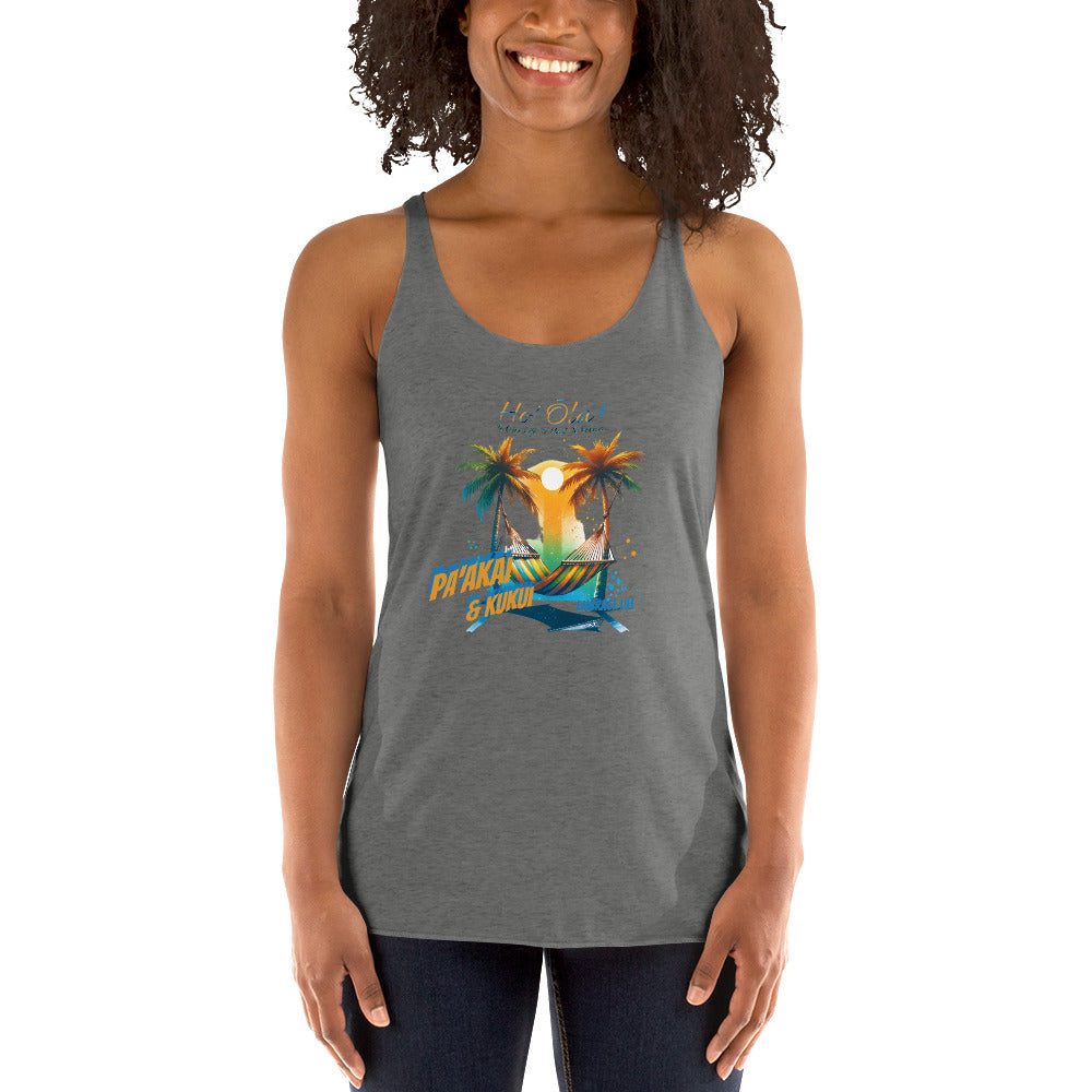 Beach Life Women's Racerback Tank Tank Top Pa'akai & Kukui