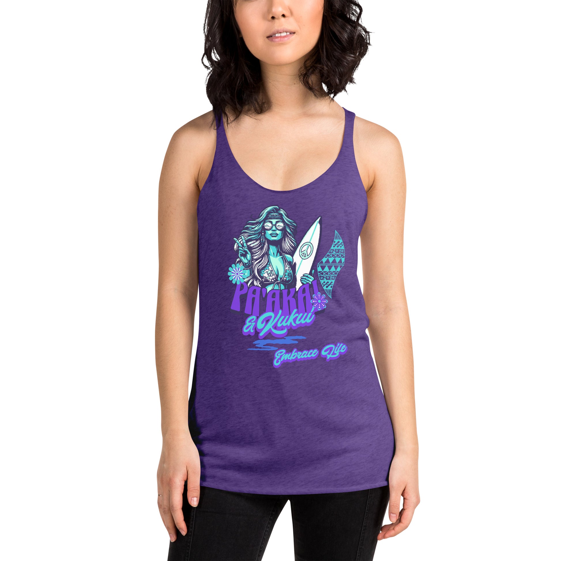 Heʻenalu Chic Racerback Tank-top (Turquoise) Tank Top Pa'akai & Kukui