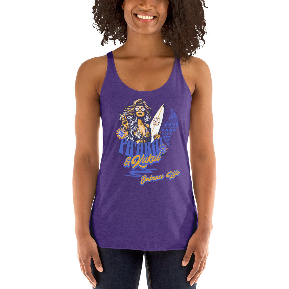 Heʻenalu Chic Racerback Tank-top (Blue) Tank Top Pa'akai & Kukui Purple Rush XS