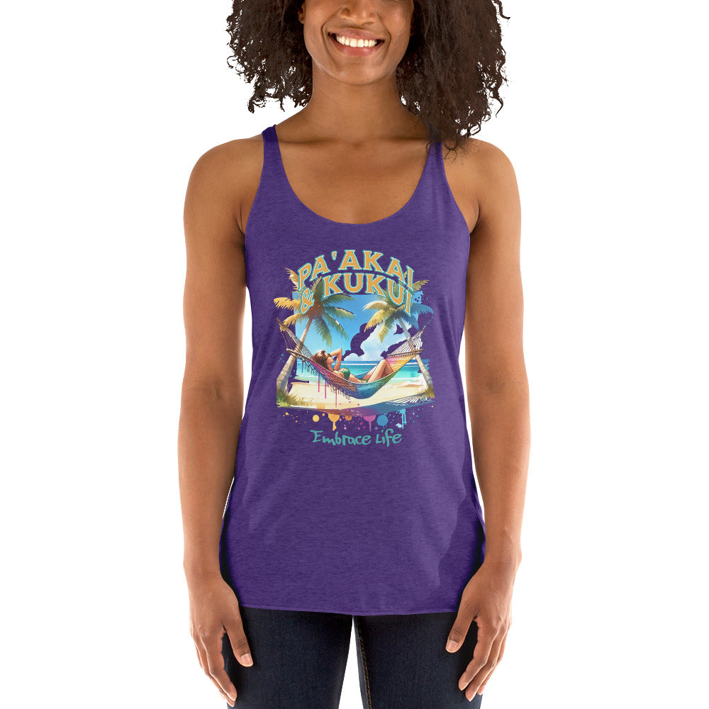 Ku'u aku Women's Racerback Tank Tank Top Pa'akai & Kukui