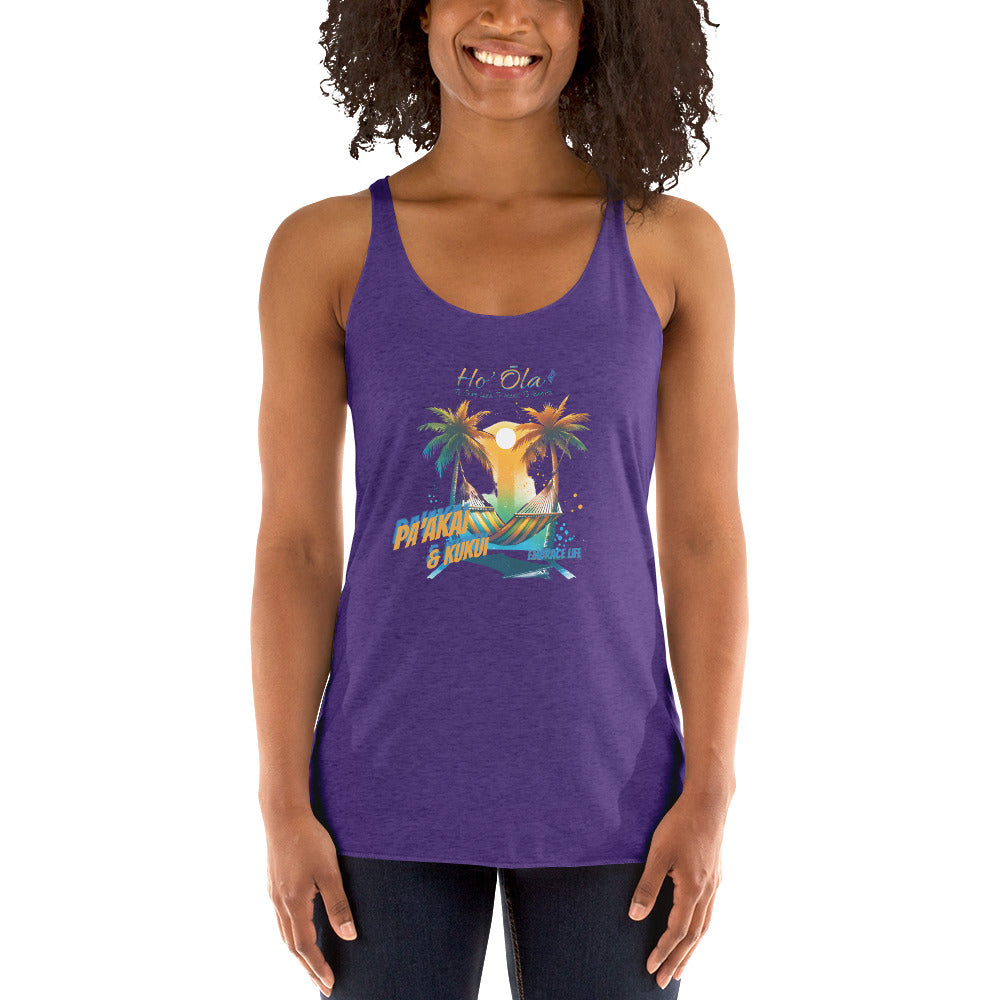 Beach Life Women's Racerback Tank Tank Top Pa'akai & Kukui
