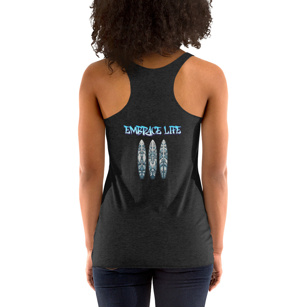 Tribal Sea Turtle Women's Racerback Tank Tank Top Pa'akai & Kukui
