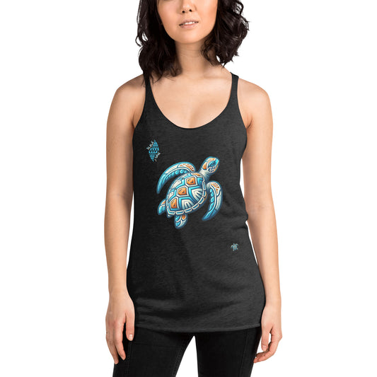 Tribal Sea Turtle Women's Racerback Tank