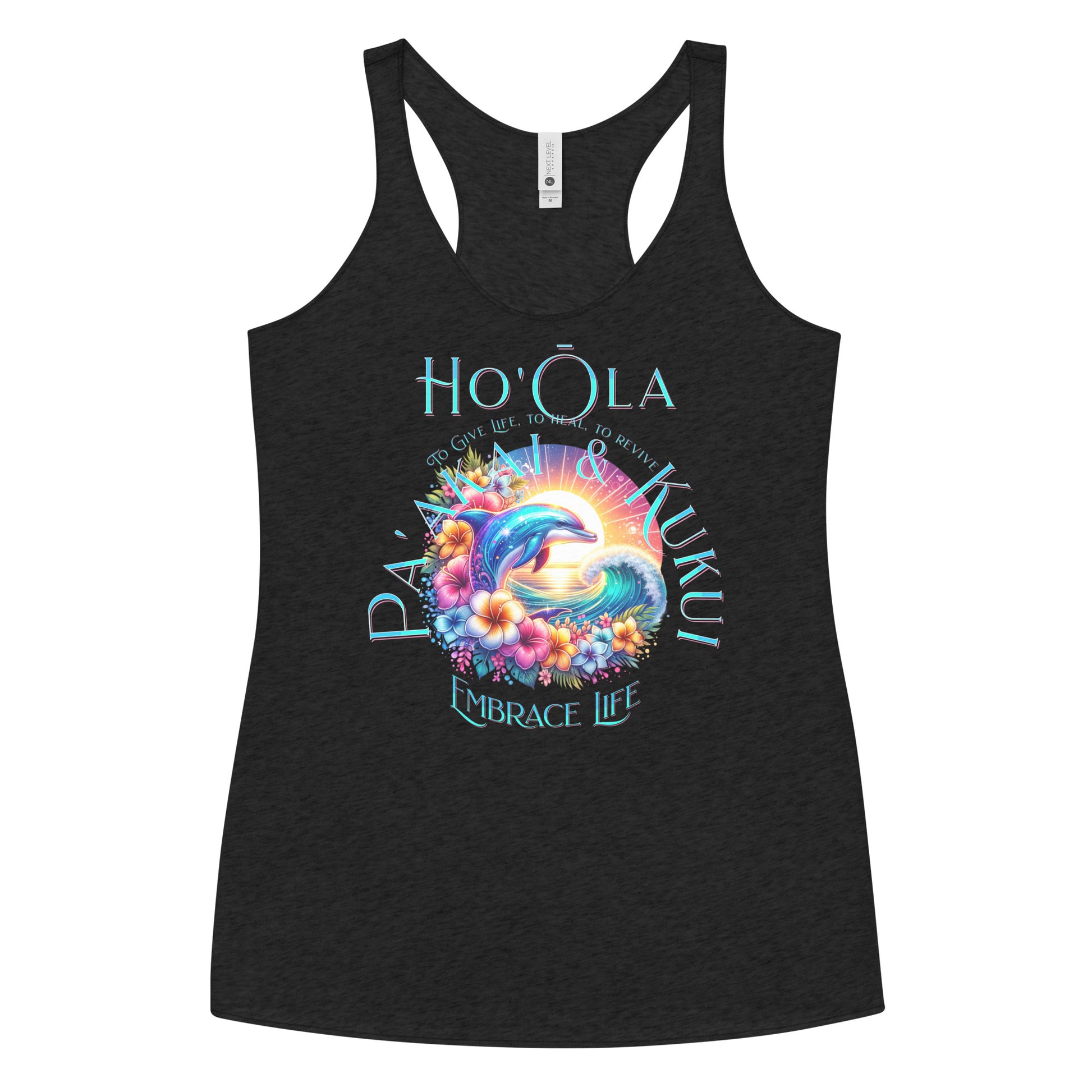 Ho'ōla (To Give Life, To Heal, To Rivive) - Women's Racerback Tank Tank Top Pa'akai & Kukui