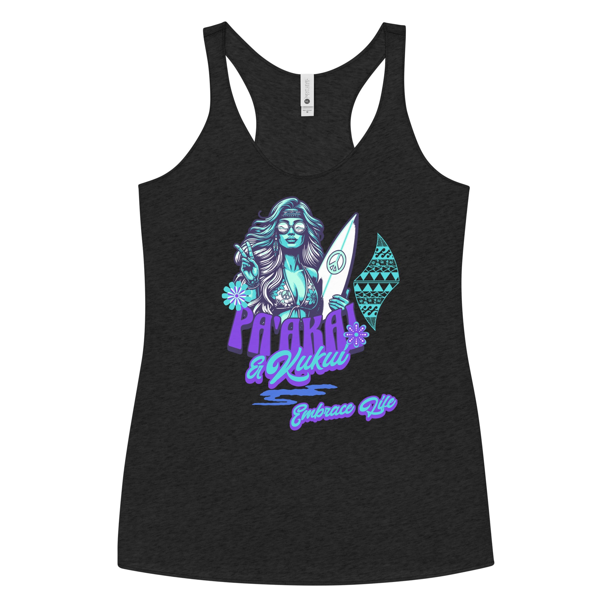 Heʻenalu Chic Racerback Tank-top (Turquoise) Tank Top Pa'akai & Kukui