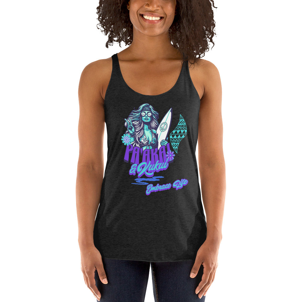 Heʻenalu Chic Racerback Tank-top (Turquoise) Tank Top Pa'akai & Kukui