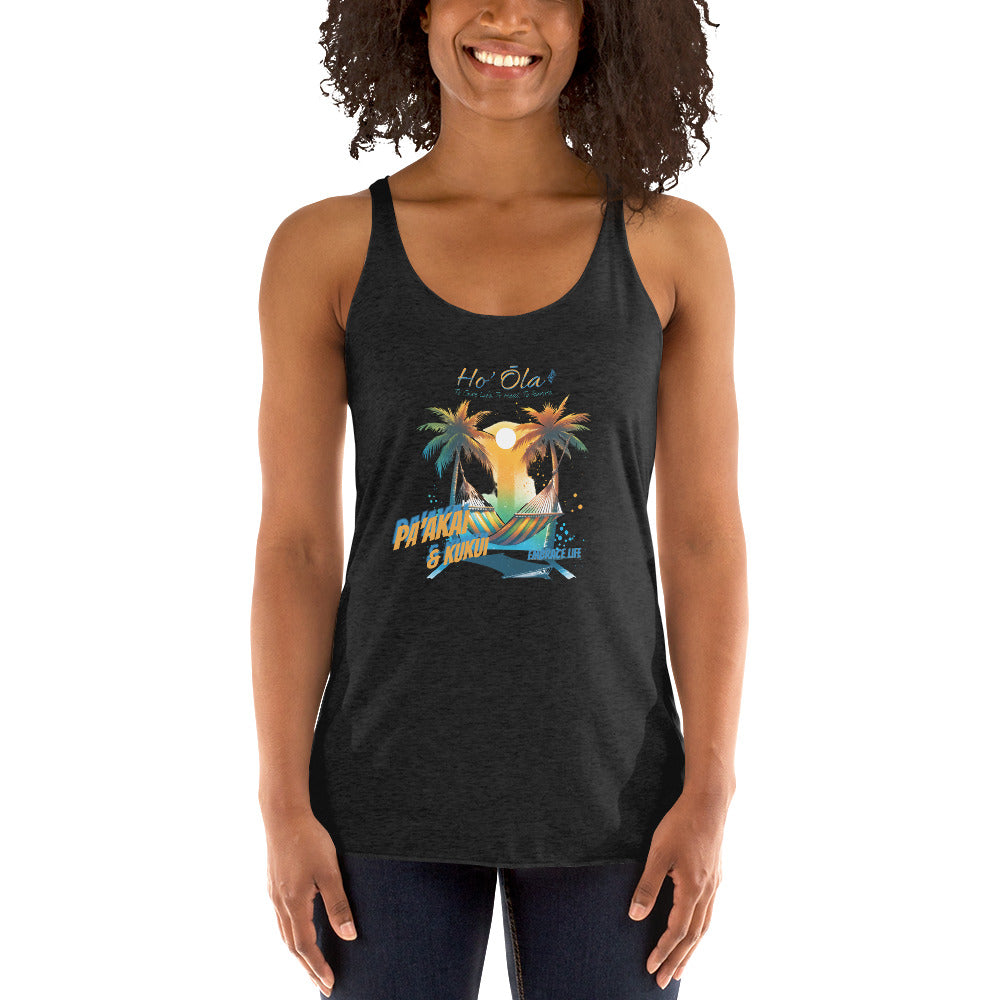 Beach Life Women's Racerback Tank Tank Top Pa'akai & Kukui